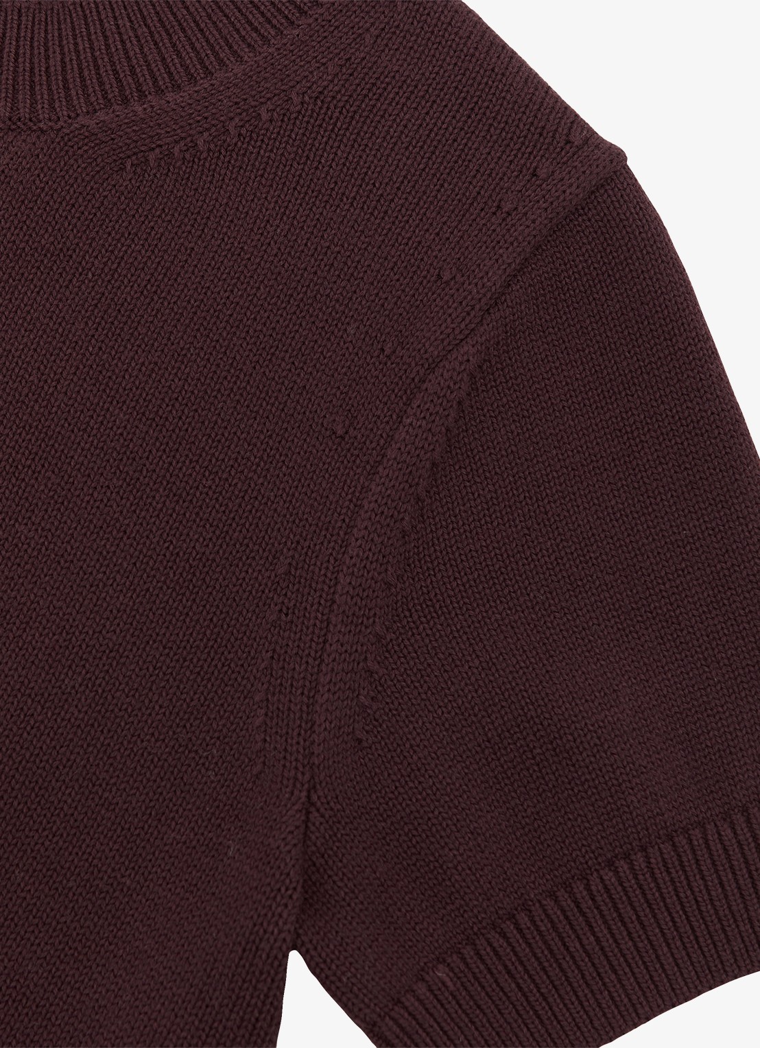 Reiss Anita fijngebreid T-shirt in wolblend - detail 6 bordeauxrood