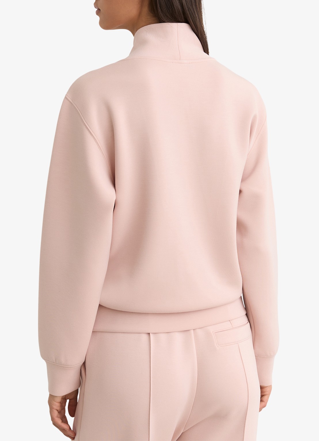 Reiss ANNABEL Premium Interlock Shawl-Neck Sweatshirt with Modal - achterkant 6 roze