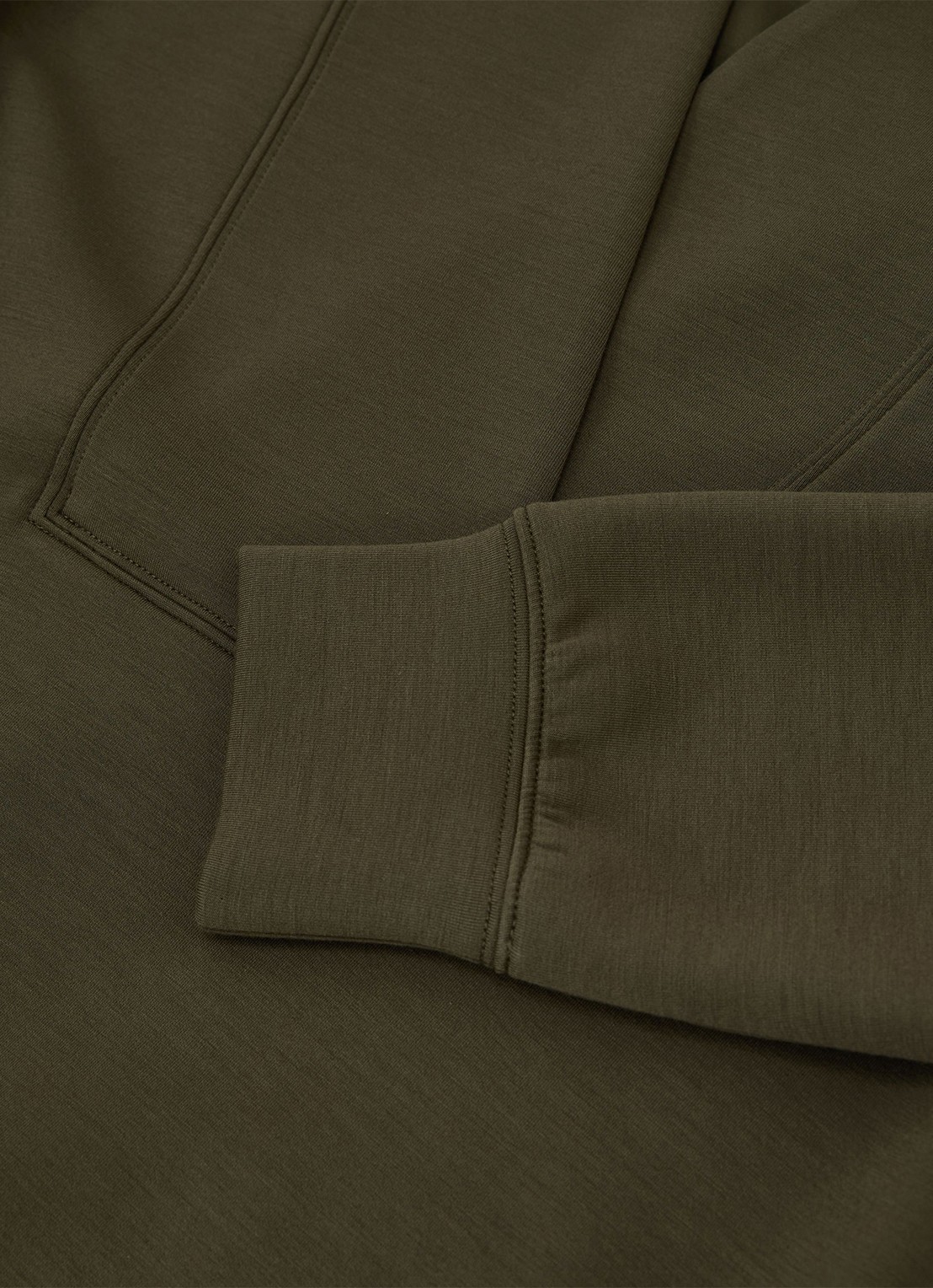 Reiss ANNABEL Premium Interlock Shawl-Neck Sweatshirt with Modal - detail 3 khaki green / groen