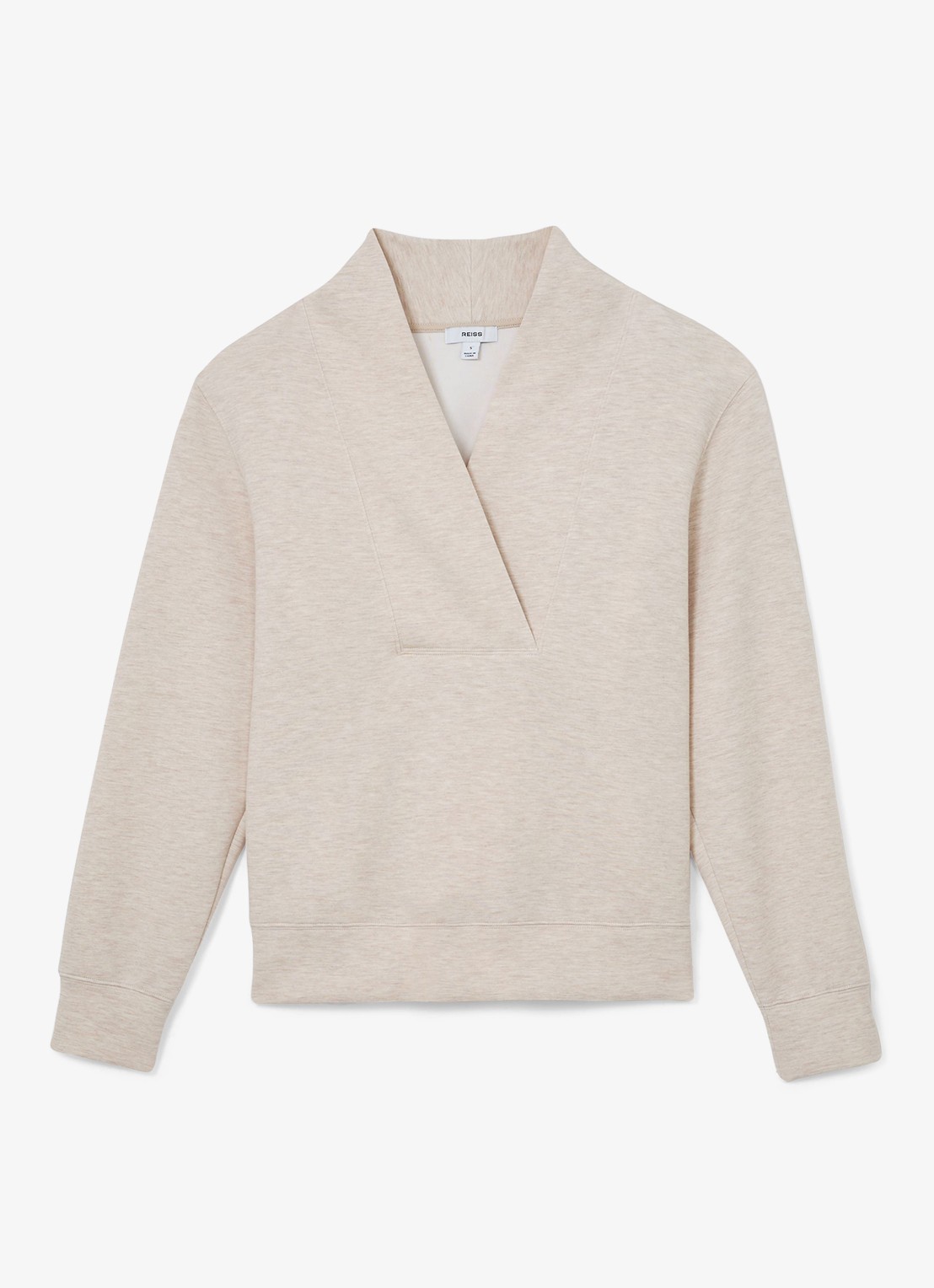 Reiss Annabel sweater met opstaande kraag - voorkant 5 beige