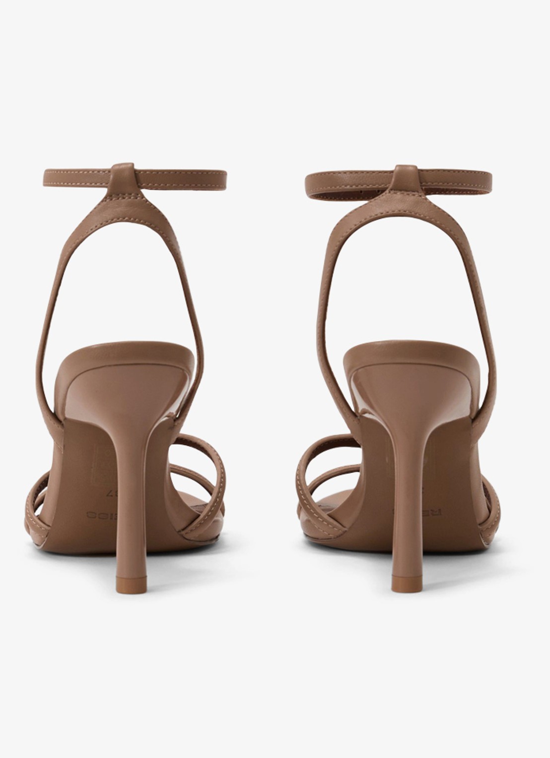 Reiss ANNABELLE Leather Link-Strap Stiletto Sandals - achterkant neutral / beige