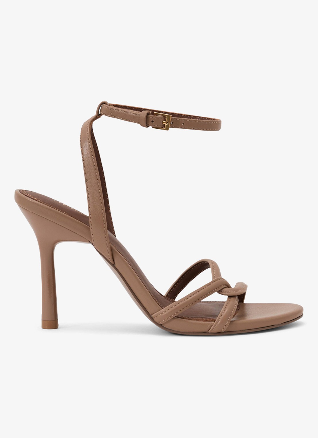 Reiss ANNABELLE Leather Link-Strap Stiletto Sandals - voorkant 2 neutral / beige