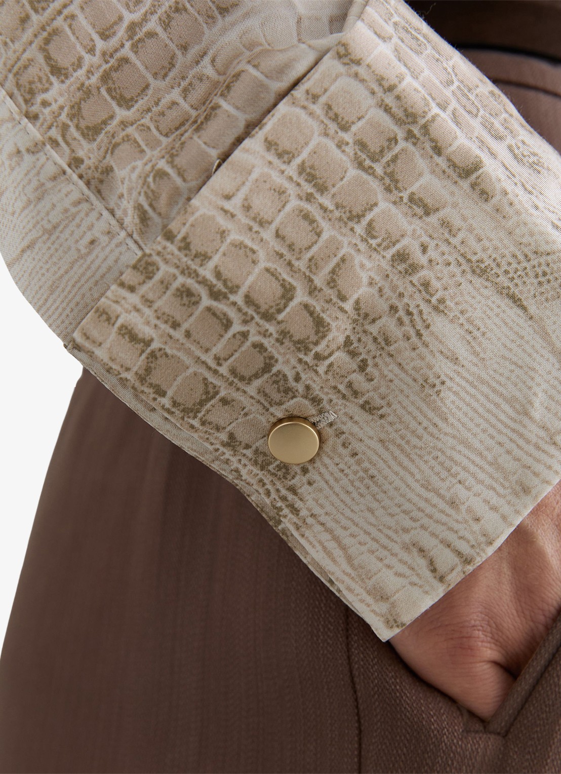 Reiss Annie tuniek met slangenprint - detail 5 neutral / beige