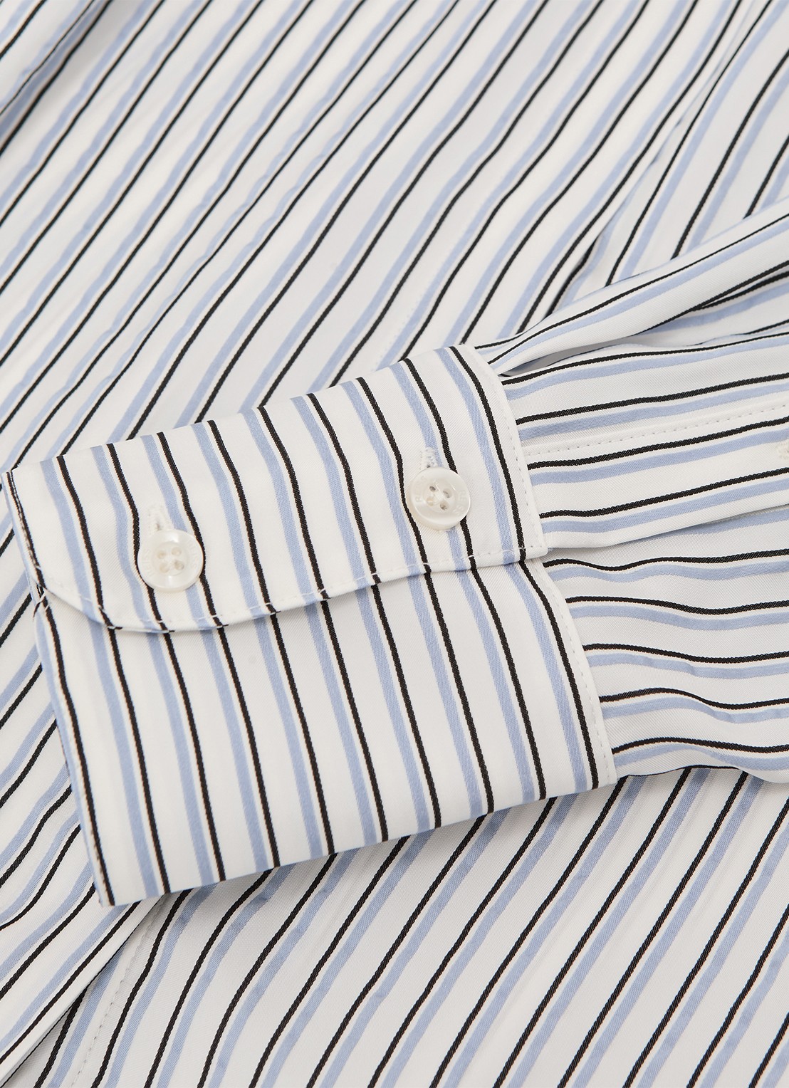 Reiss Annika blouse met streepprint - detail 6 lichtblauw