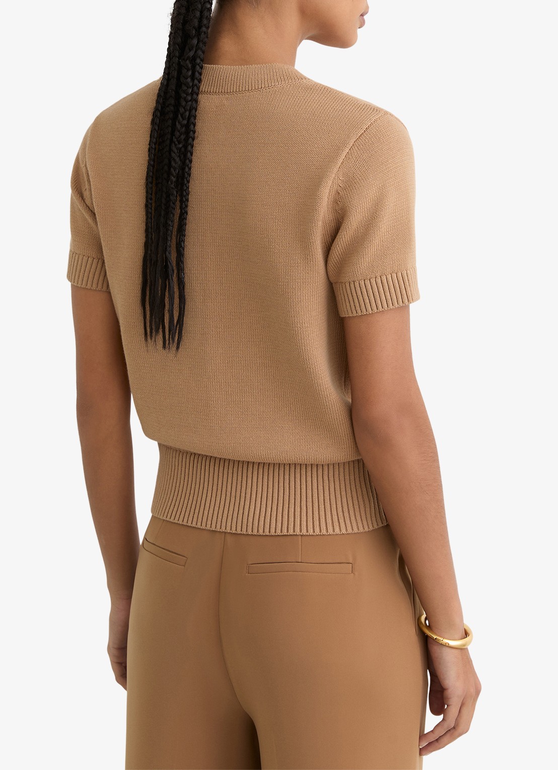 Reiss Anya fijngebreid vest in wolblend - achterkant 5 camel