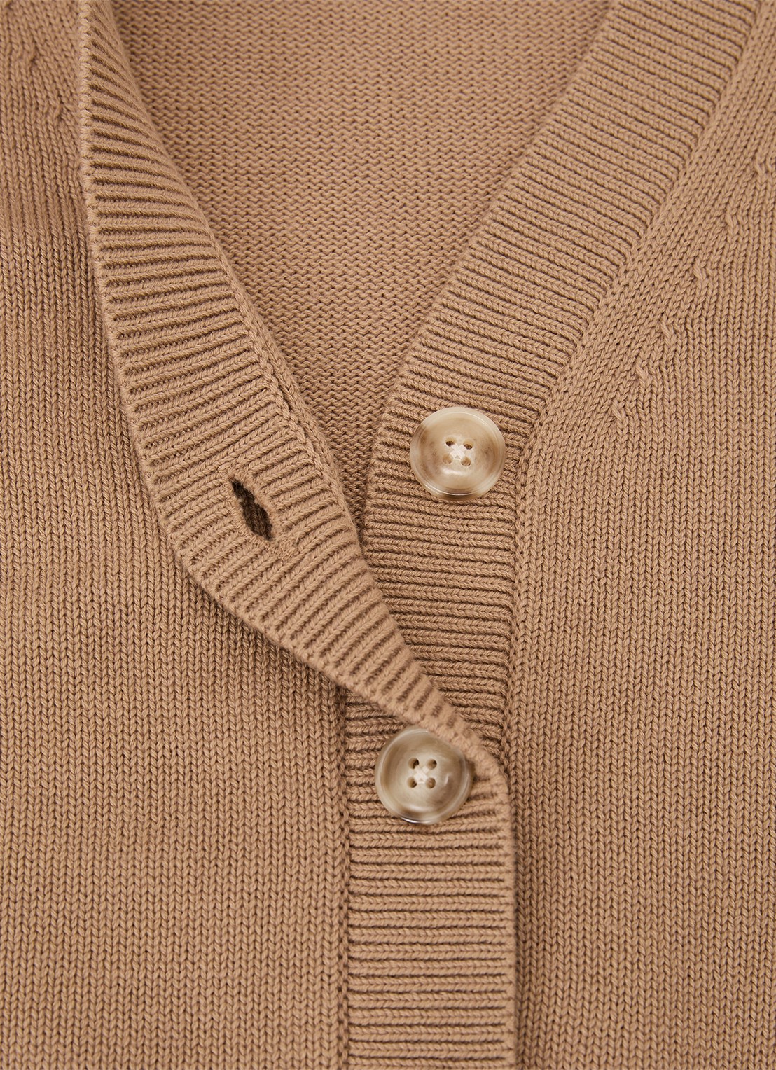Reiss Anya fijngebreid vest in wolblend - detail 4 camel