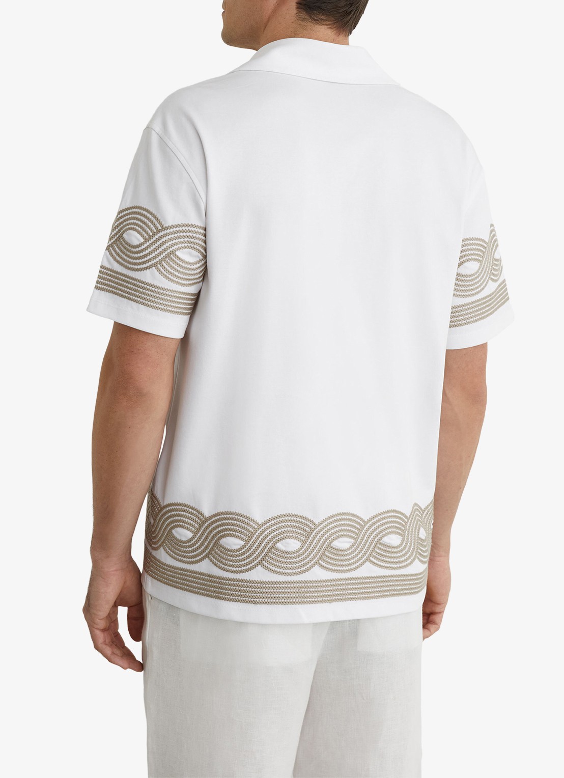 Reiss Arden regular fit overhemd met borduring - achterkant 6 white / wit