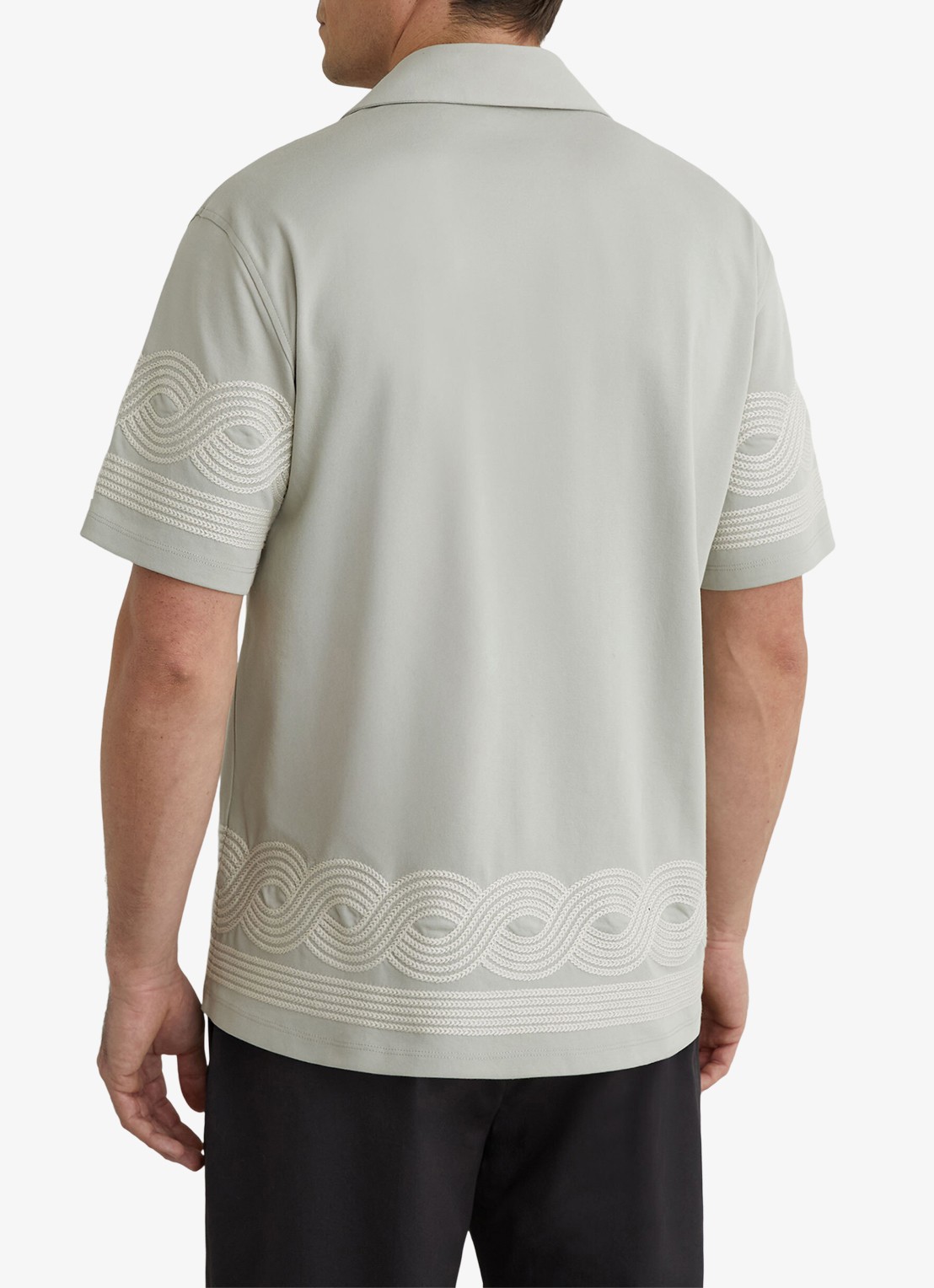 Reiss Arden regular fit overhemd met borduring - achterkant 4 groen