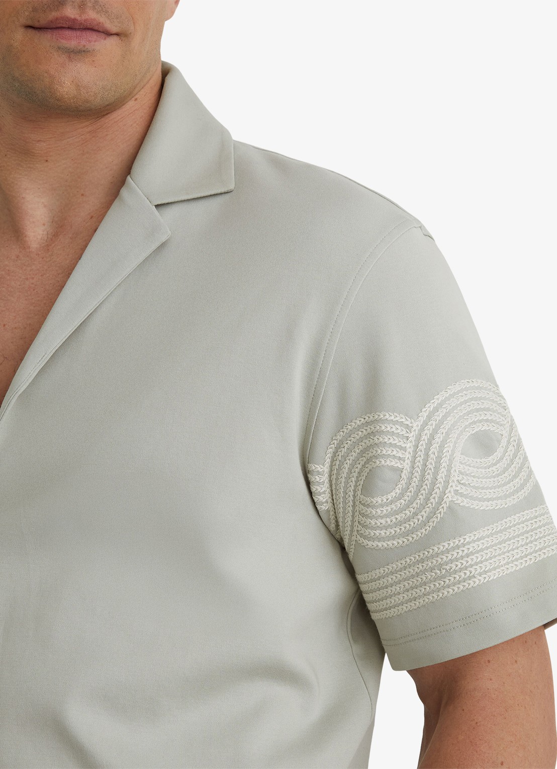 Reiss Arden regular fit overhemd met borduring - detail 7 groen