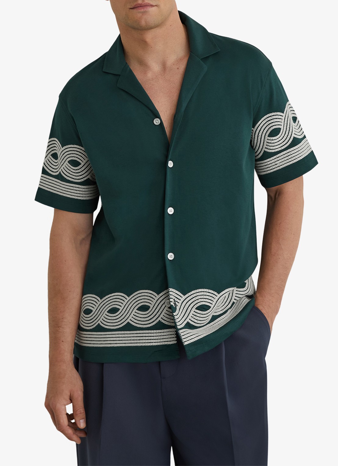 Reiss Arden regular fit overhemd met borduring - detail 9 groen