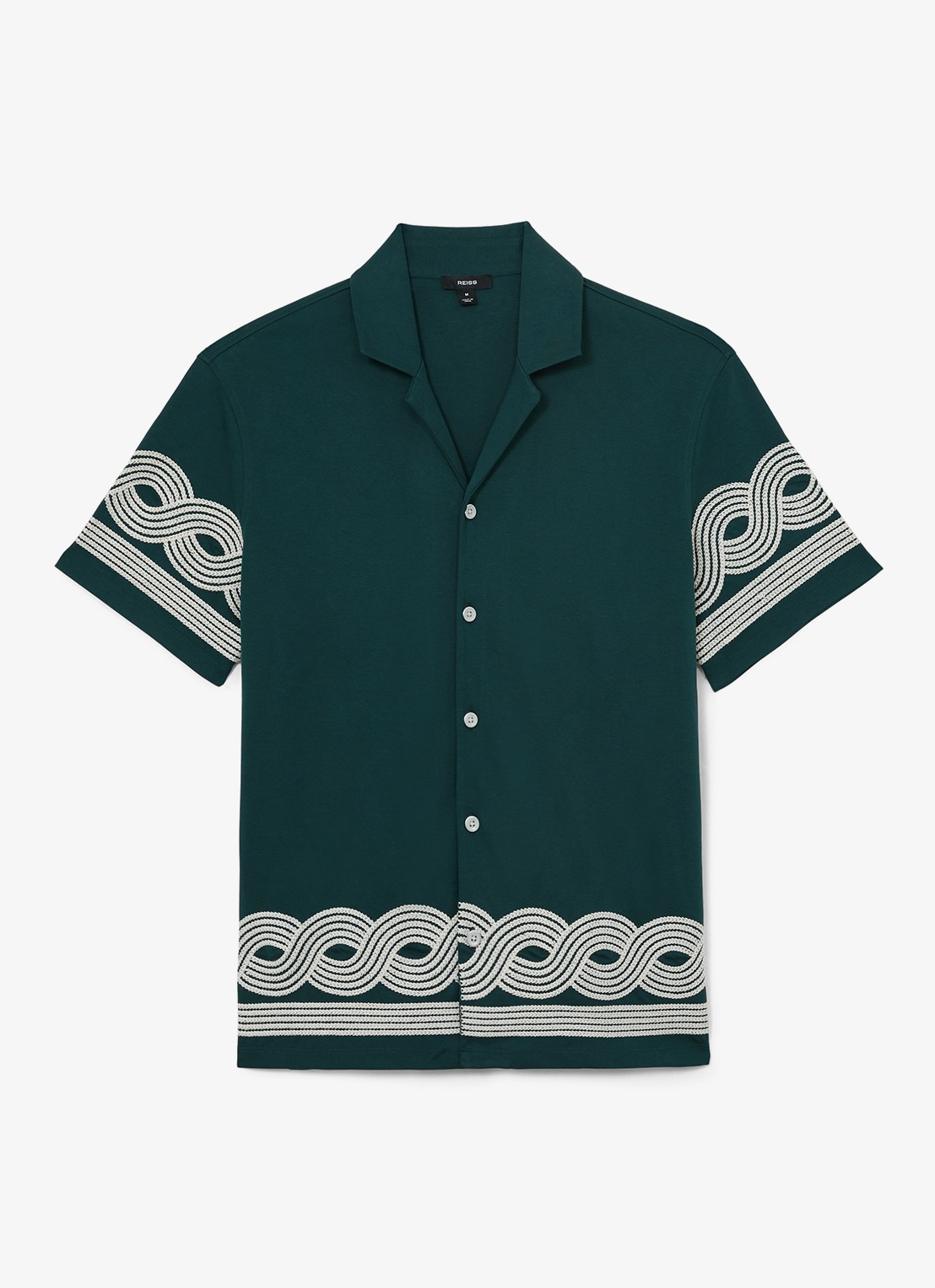 Reiss Arden regular fit overhemd met borduring - voorkant 3 groen