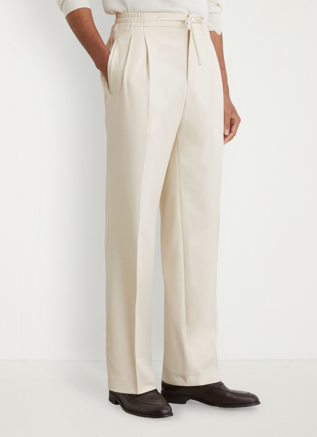 Reiss Arden regular fit pantalon met steekzakken - detail gebroken wit