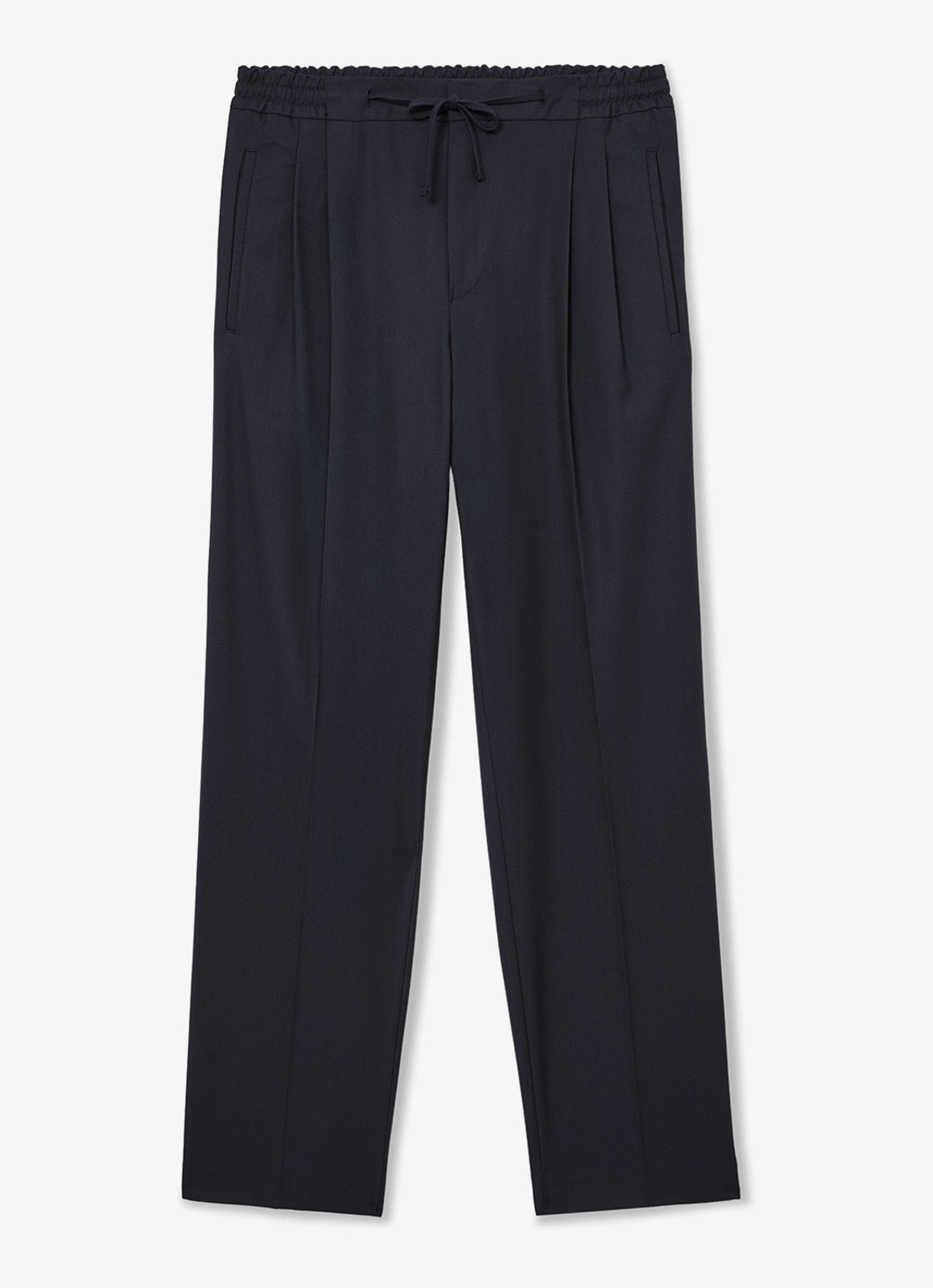 Reiss Arden regular fit pantalon met steekzakken - voorkant donkerblauw