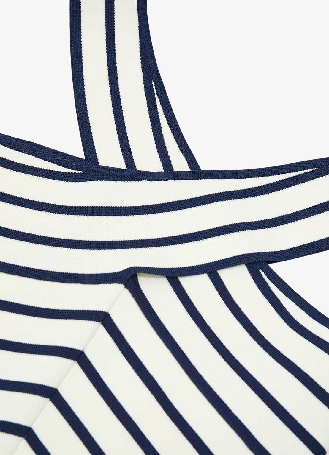 Reiss Aria fijngebreide top met streepprint - detail 4 wit / navy