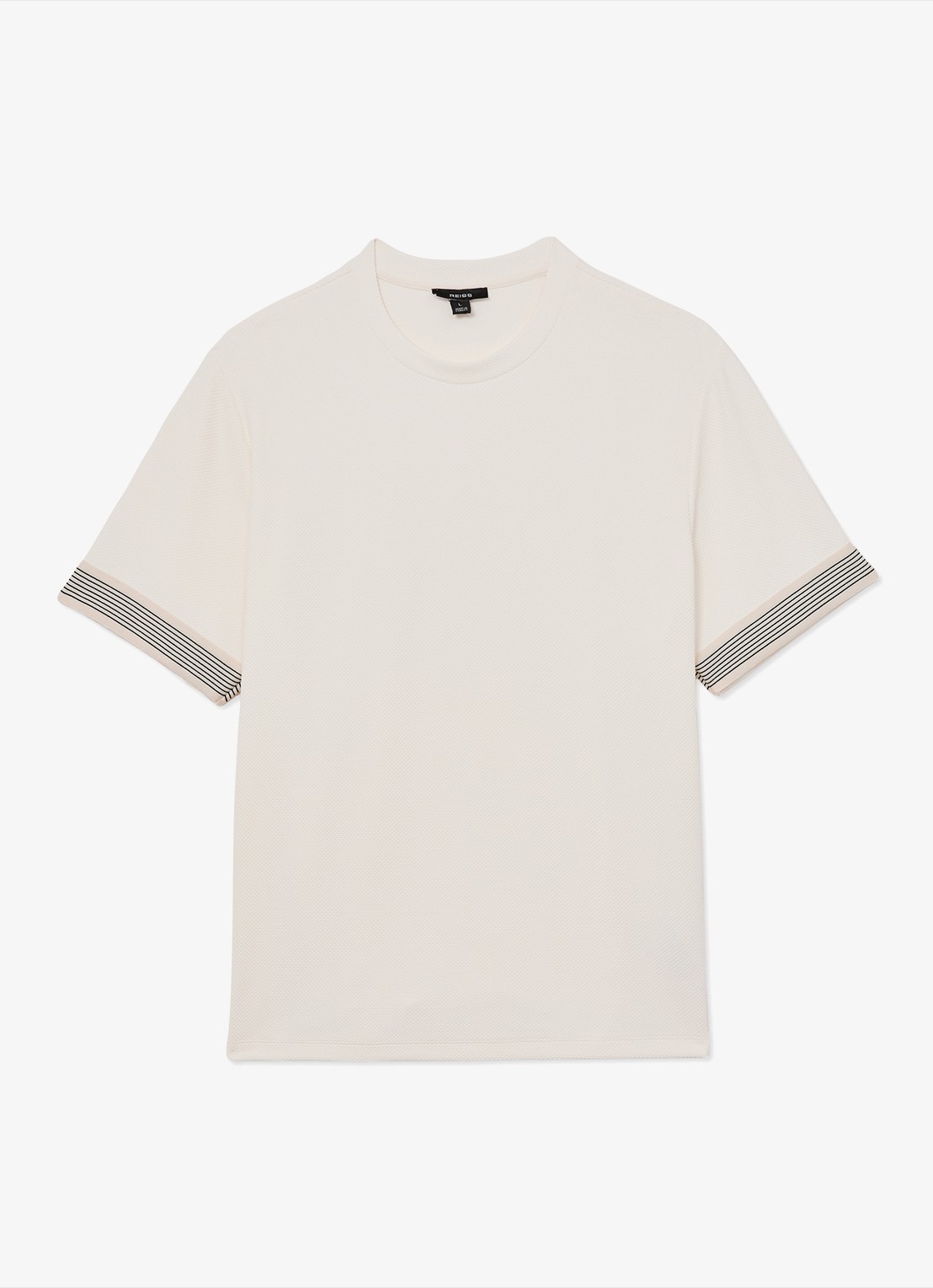 Reiss Aries T-shirt met structuur - voorkant gebroken wit
