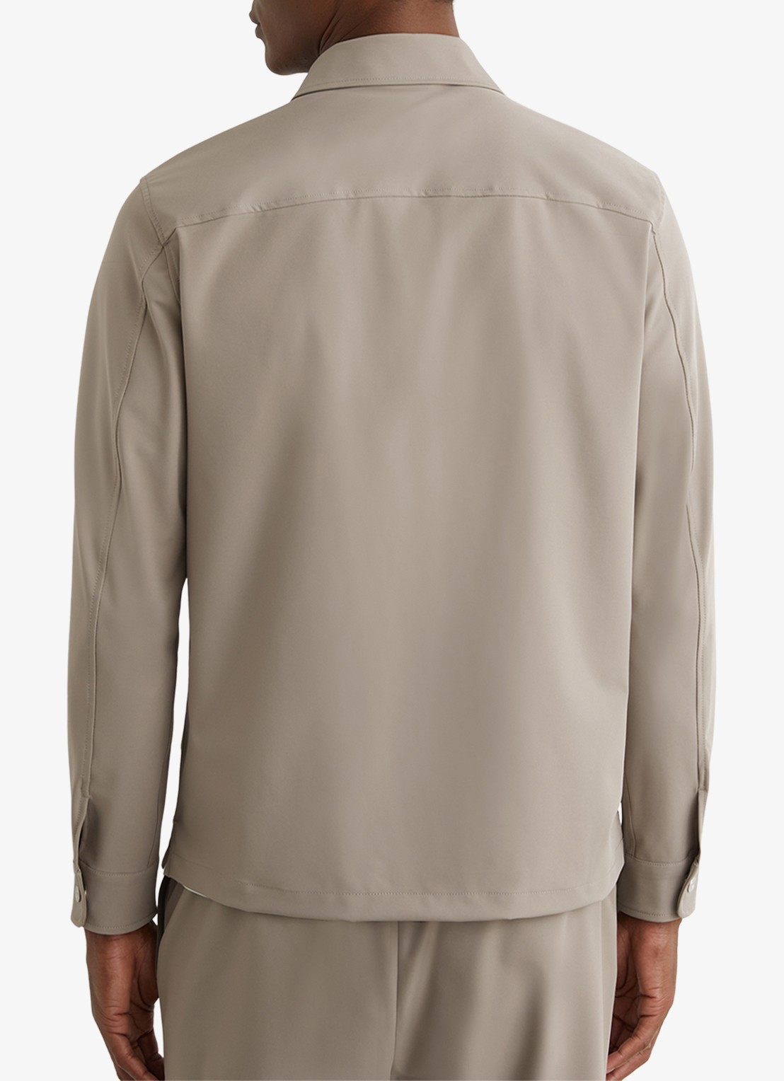 Reiss Ascend overshirt met borstzakken  - achterkant 6 lichtbruin