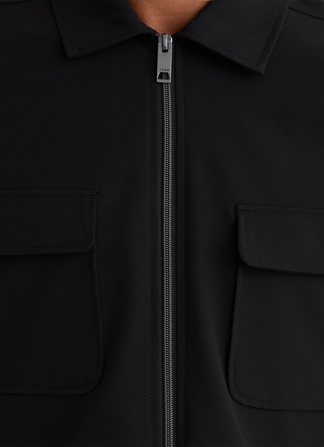 Reiss Ascend overshirt met borstzakken - detail 2 zwart