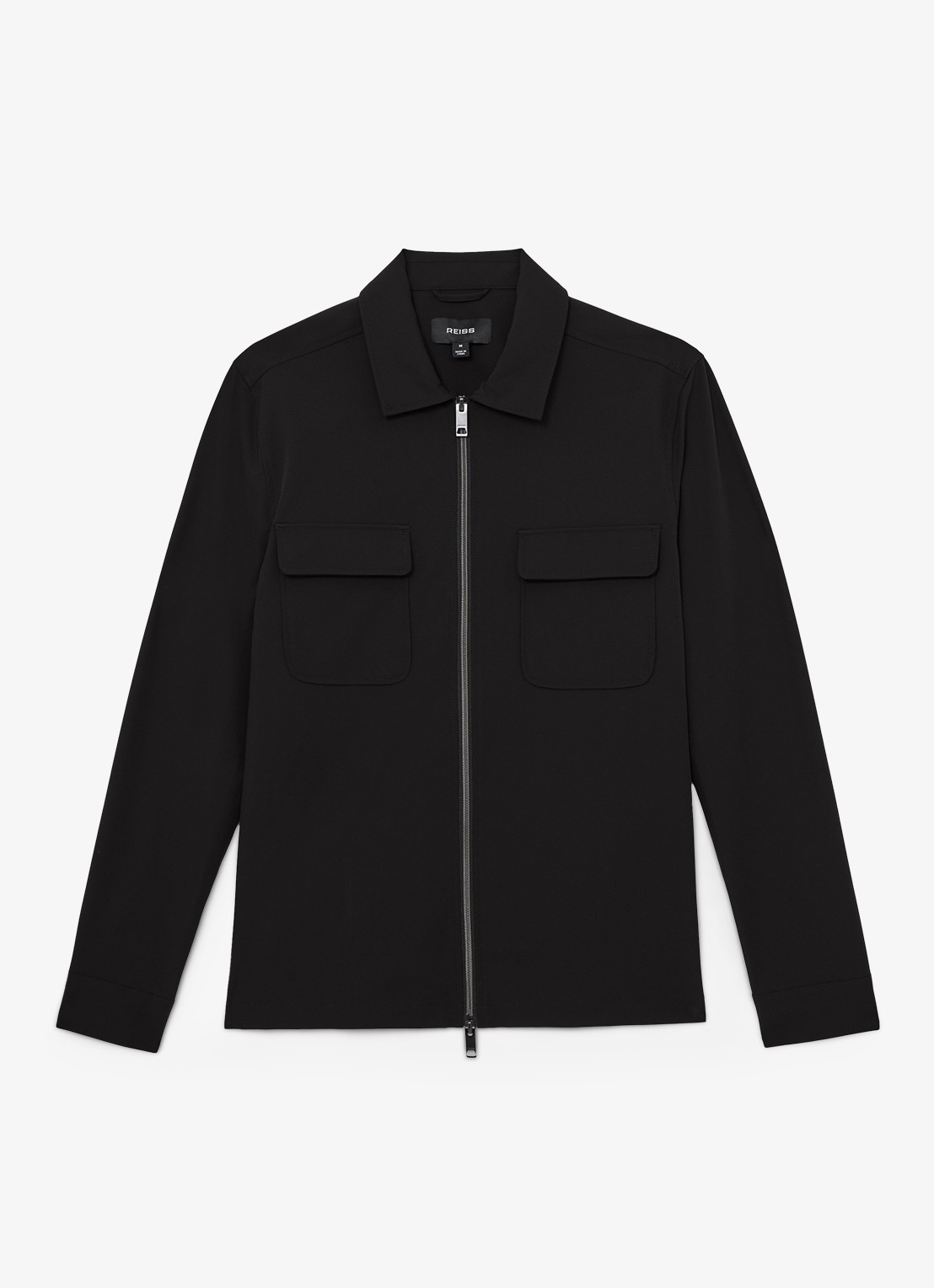 Reiss Ascend overshirt met borstzakken - voorkant 5 zwart