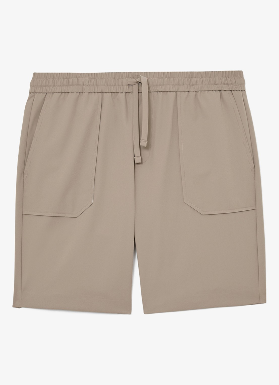 Reiss Ascend straight fit korte broek met steekzakken - voorkant taupe