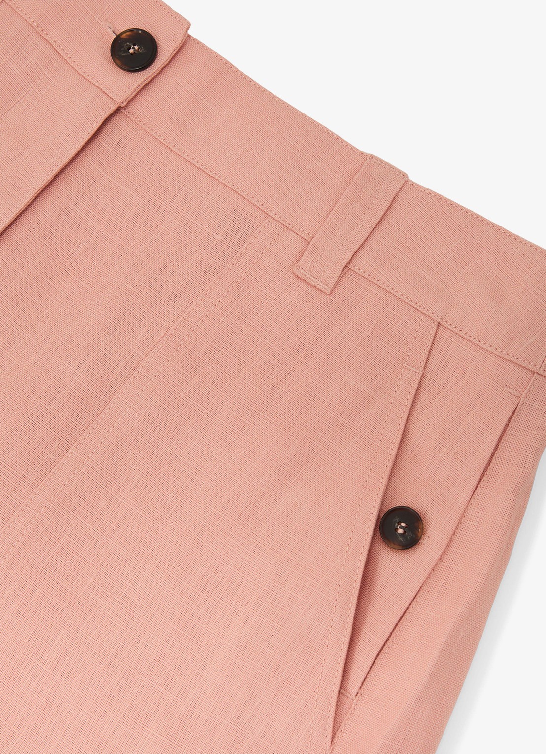 Reiss ASHBY Linen Shorts - detail 4 zalmroze