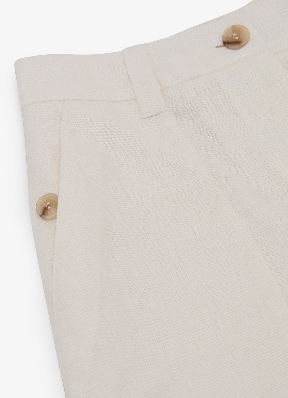 Reiss Ashby mid waist wide fit broek van linnen met steekzakken - detail 7 wit
