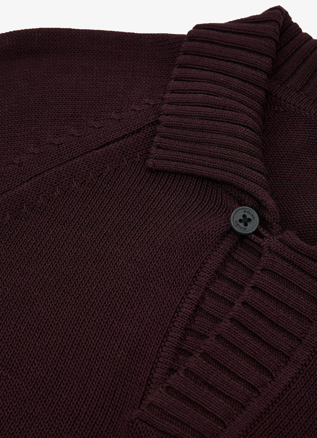 Reiss Ashdown Cotton Open-Collar Polo Jumper  - detail 5 bordeauxrood