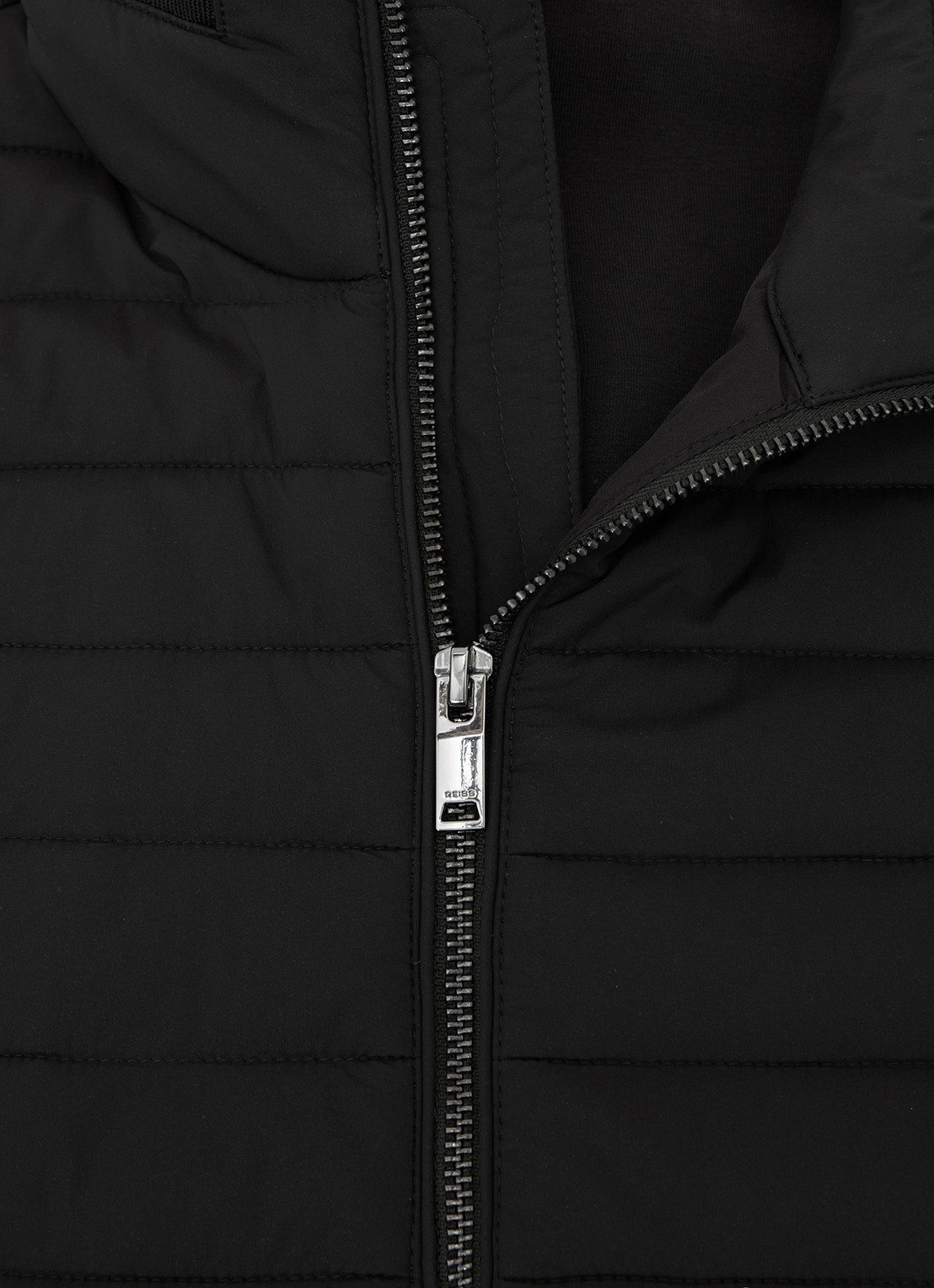 Reiss Asher jack met quilt patroon  - detail 6 black / zwart