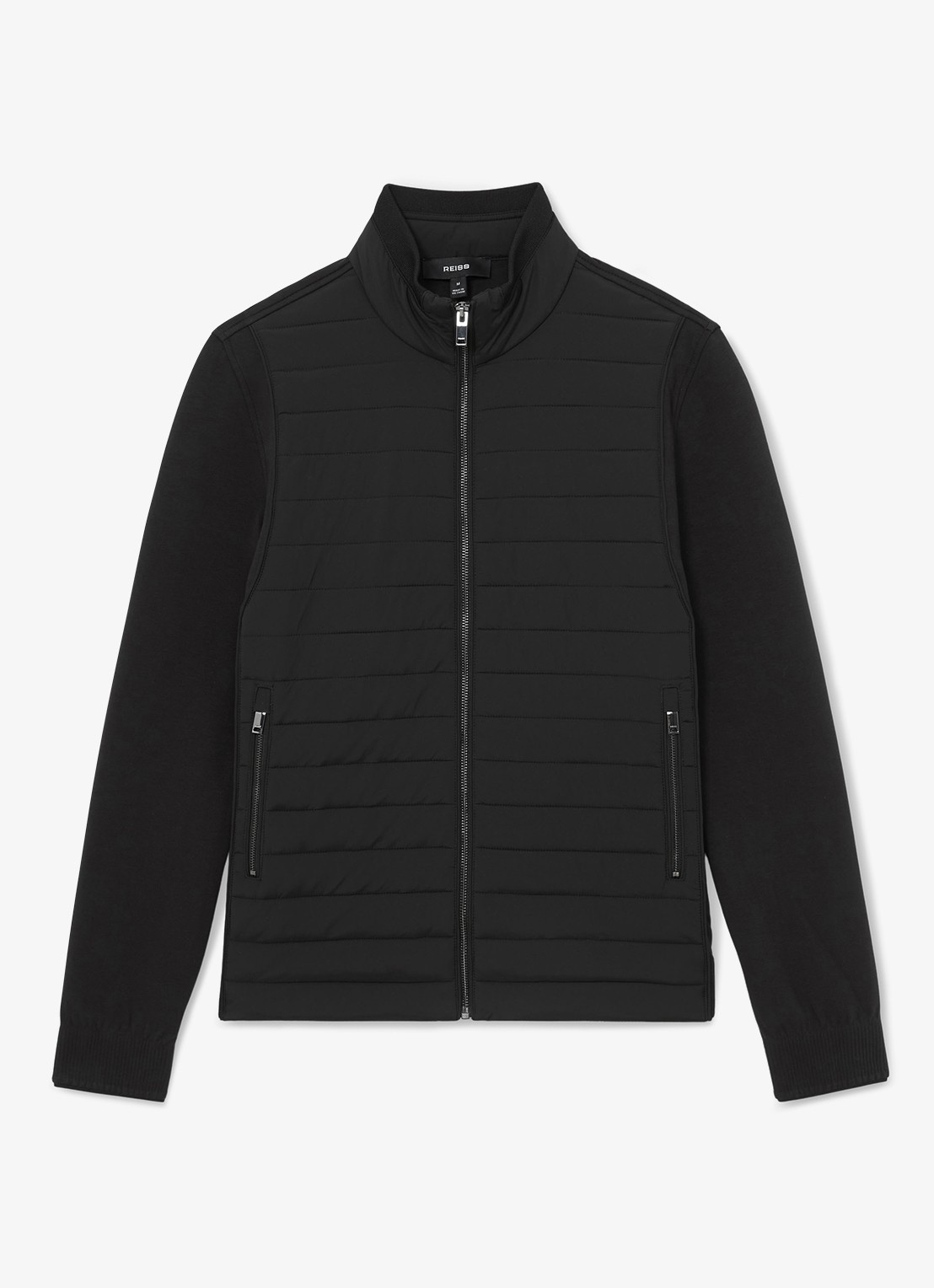 Reiss Asher jack met quilt patroon  - voorkant black / zwart