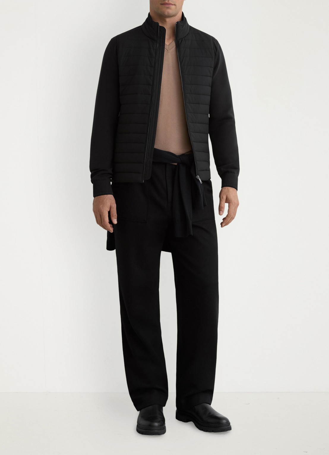 Reiss Asher jack met quilt patroon  - voorkant 2 black / zwart