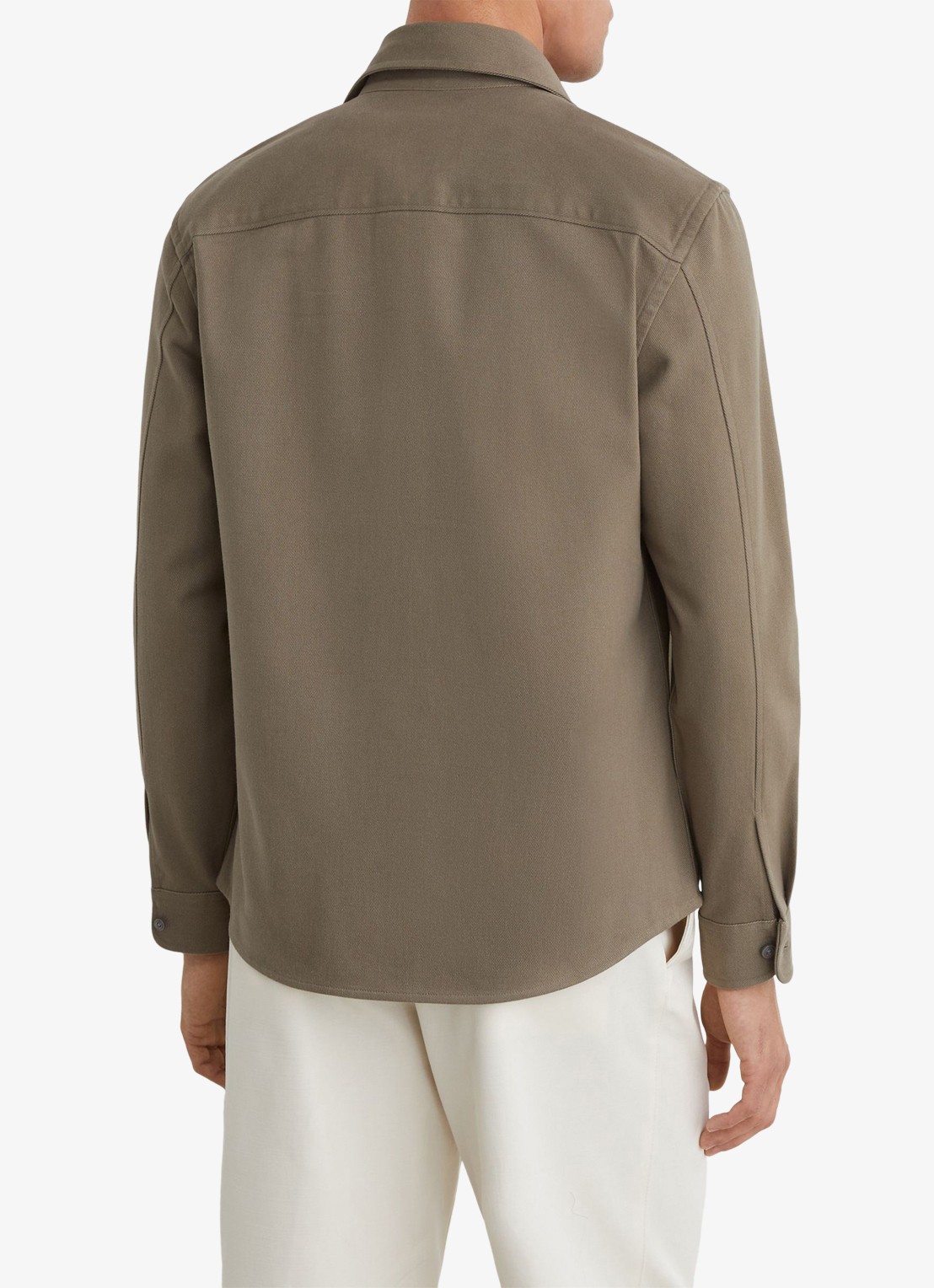 Reiss Astra regular fit overshirt met borstzakken - achterkant 7 beige