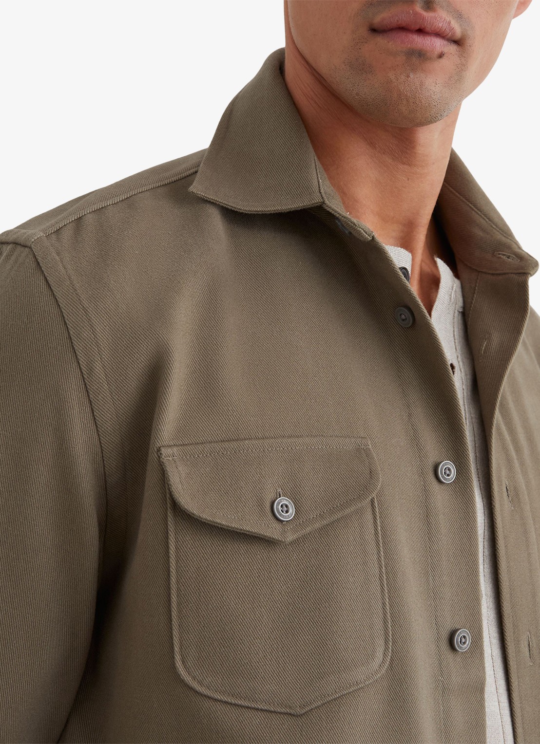 Reiss Astra regular fit overshirt met borstzakken - detail 3 beige