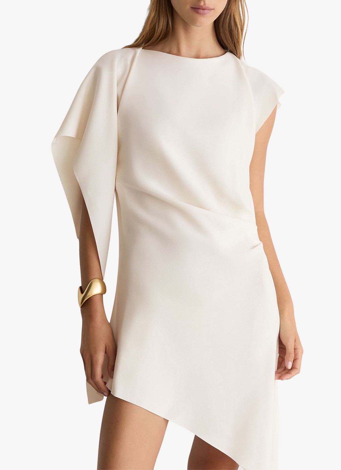 Reiss Athena mini jurk met asymmetrische zoom - detail 4 wit