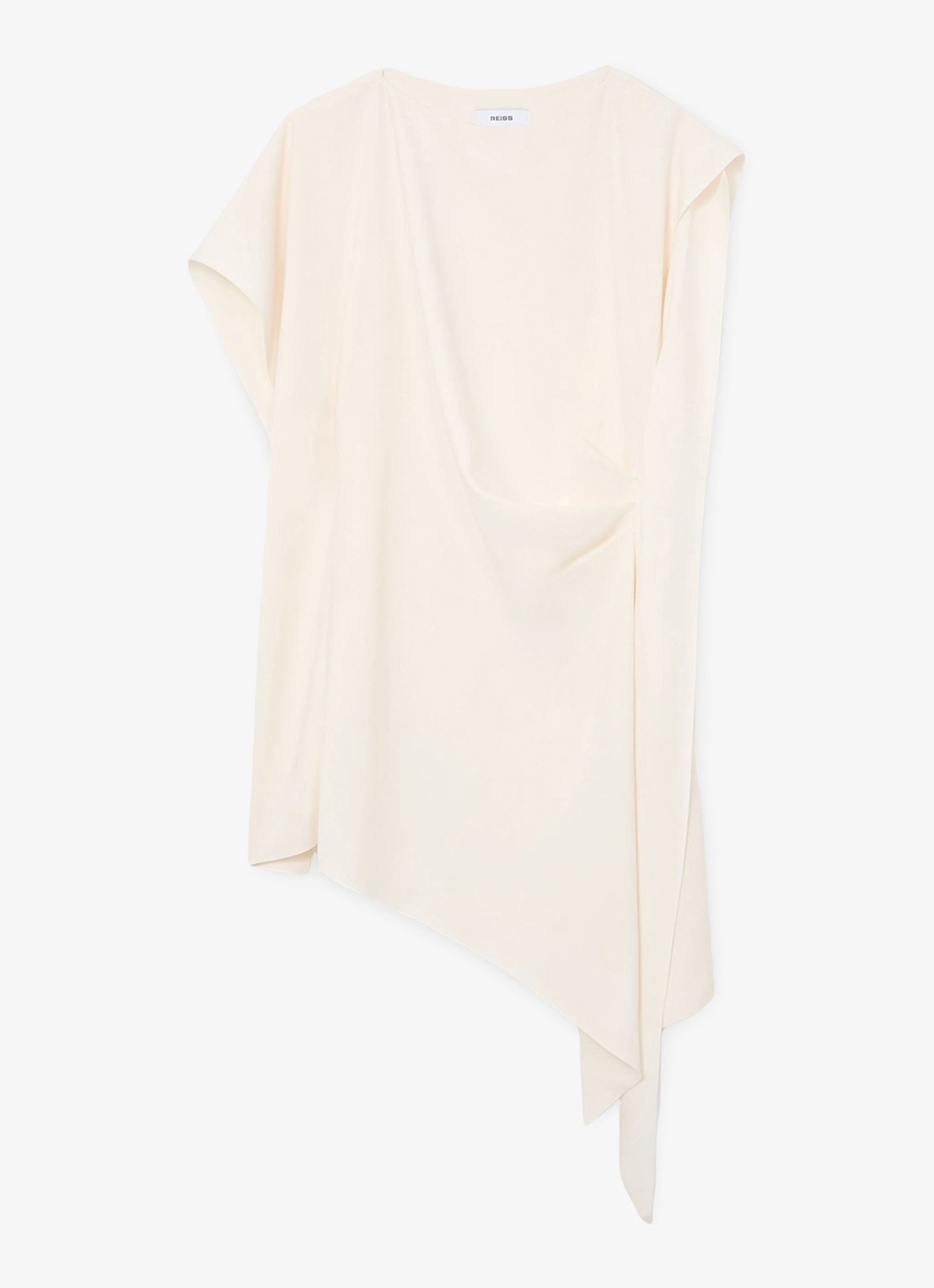 Reiss Athena mini jurk met asymmetrische zoom - voorkant wit