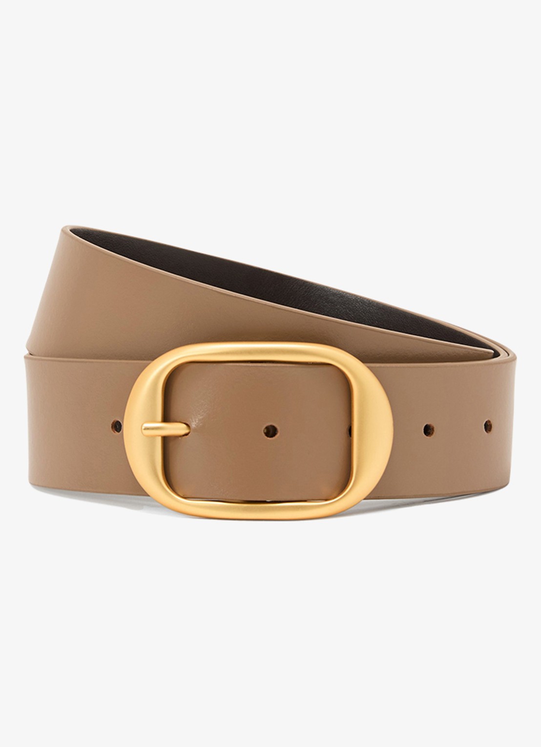 Reiss Athena riem van leer  - voorkant bruin