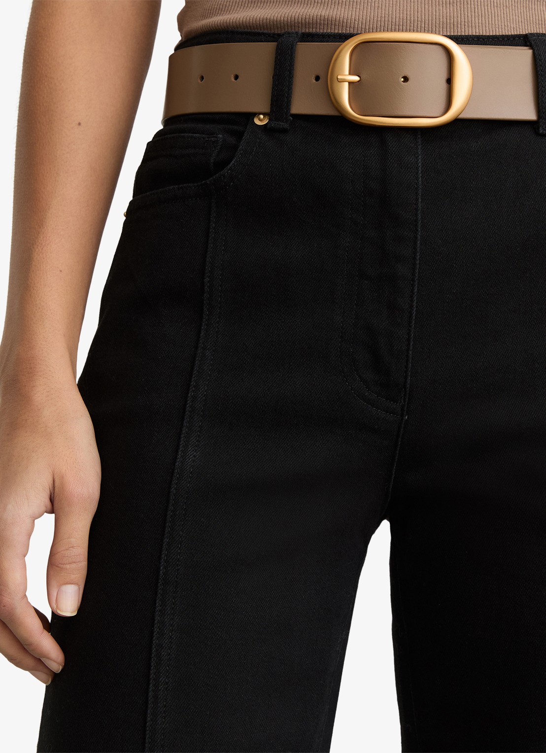 Reiss Athena riem van leer  - voorkant 2 bruin