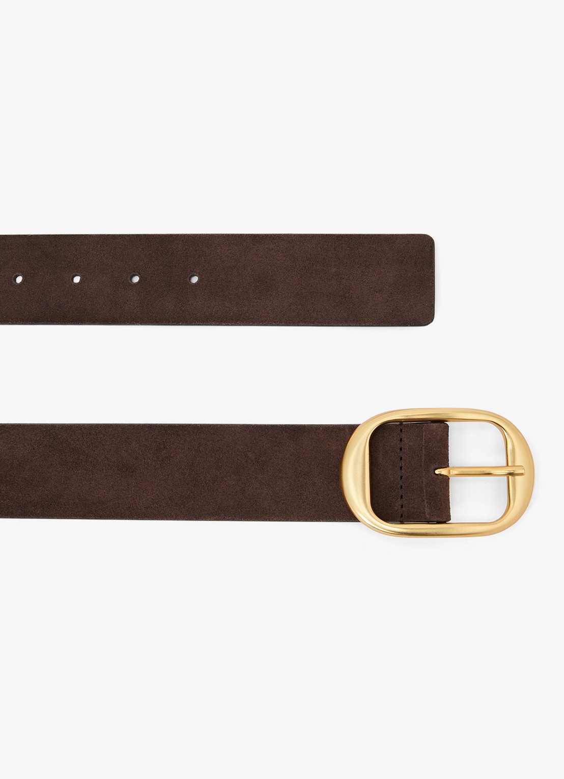 Reiss Athena riem van suède - detail 3 chocoladebruin