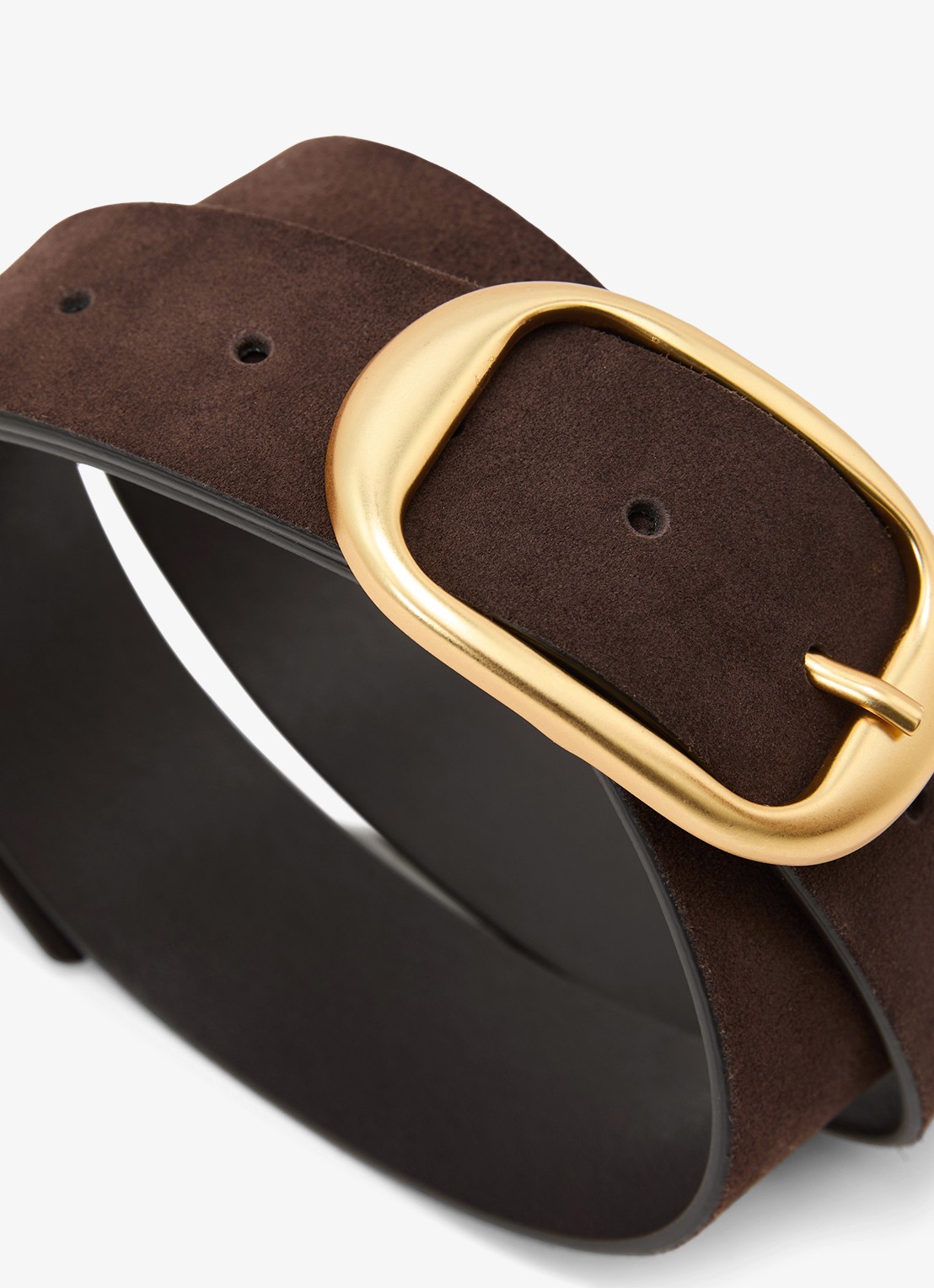 Reiss Athena riem van suède - detail 4 chocoladebruin