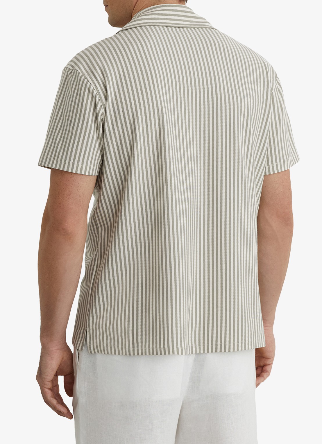 Reiss Aurelia overhemd met streepprint - achterkant 5 khaki