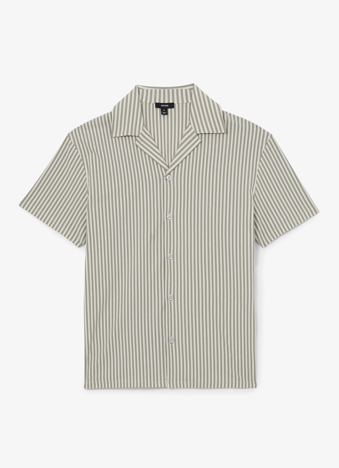 Reiss Aurelia overhemd met streepprint - voorkant 6 khaki