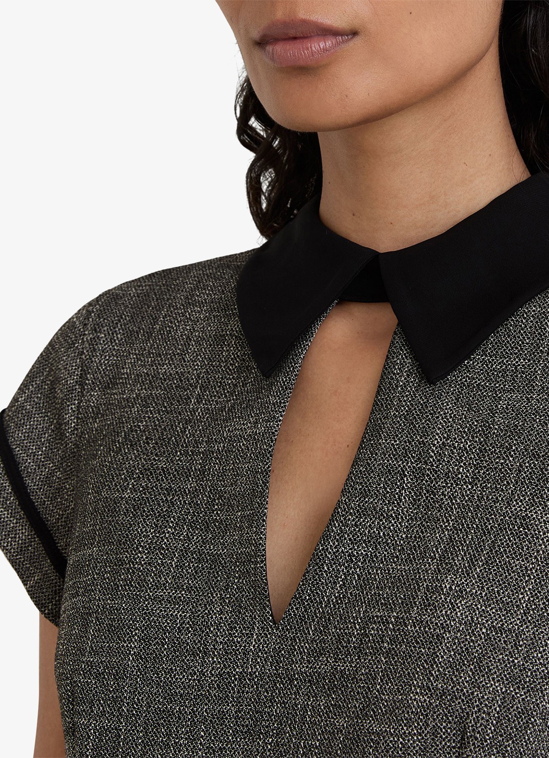 Reiss Ava midi jurk met steekzakken - detail 6 grijs