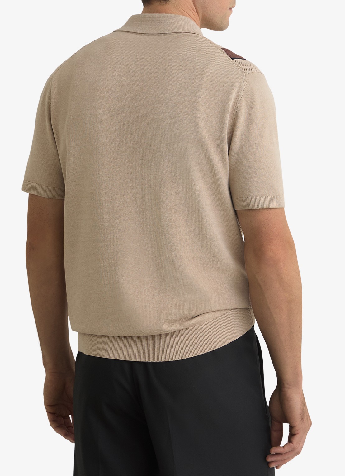 Reiss Axis overhemd met ingebreid patroon - achterkant 7 camel