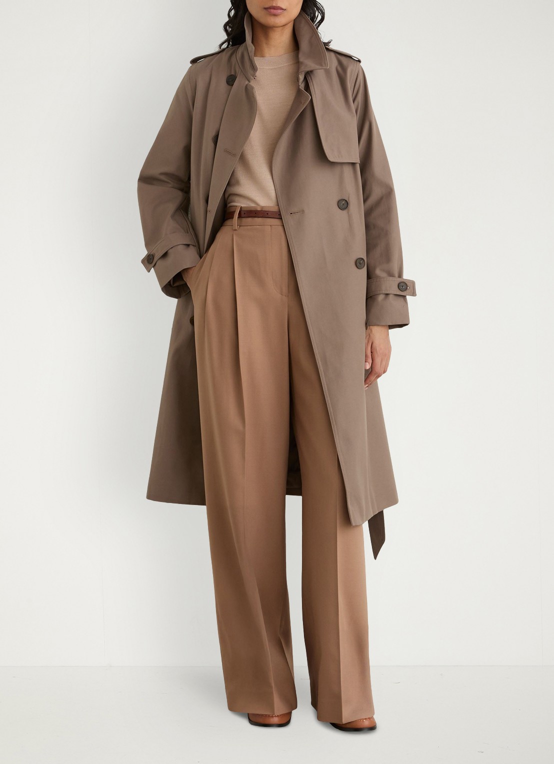 Reiss Azura Trenchcoat met ceintuur en afneembare capuchon - detail 2 beige