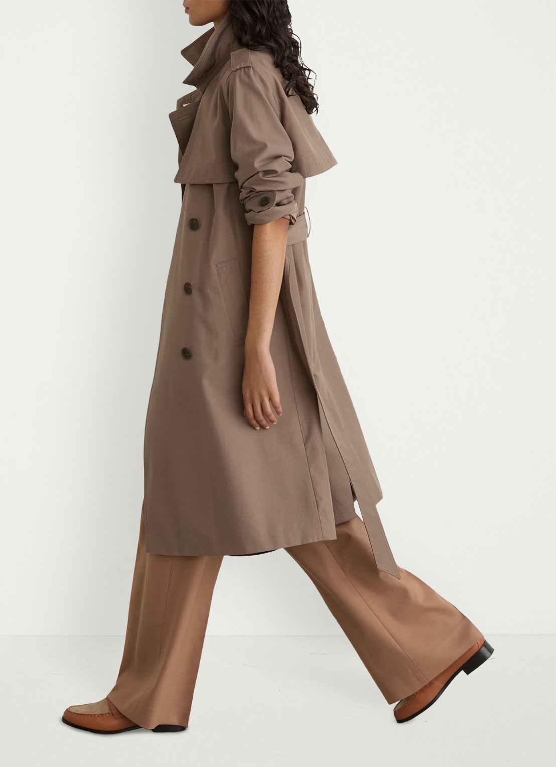 Reiss Azura Trenchcoat met ceintuur en afneembare capuchon - detail 3 beige