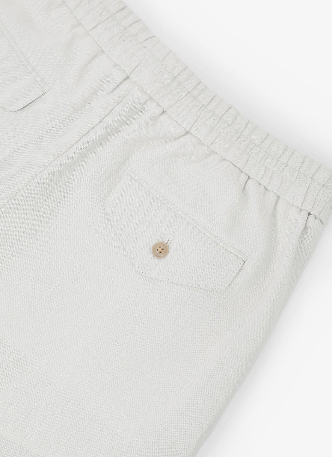 Reiss Barges straight fit korte broek van linnen - detail 6 stone / beige