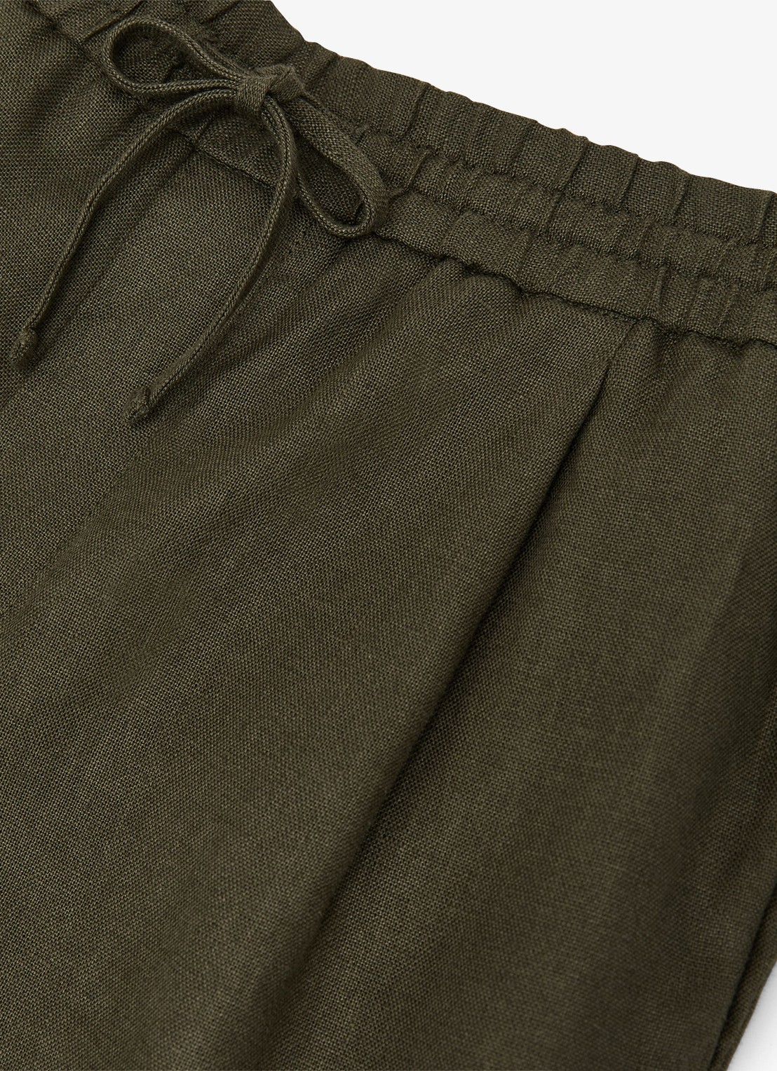 Reiss Barges straight fit korte broek van linnen - detail 5 groen