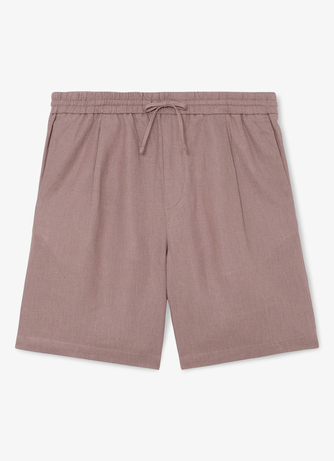 Reiss Barges straight fit korte broek van linnen - voorkant 4 roze