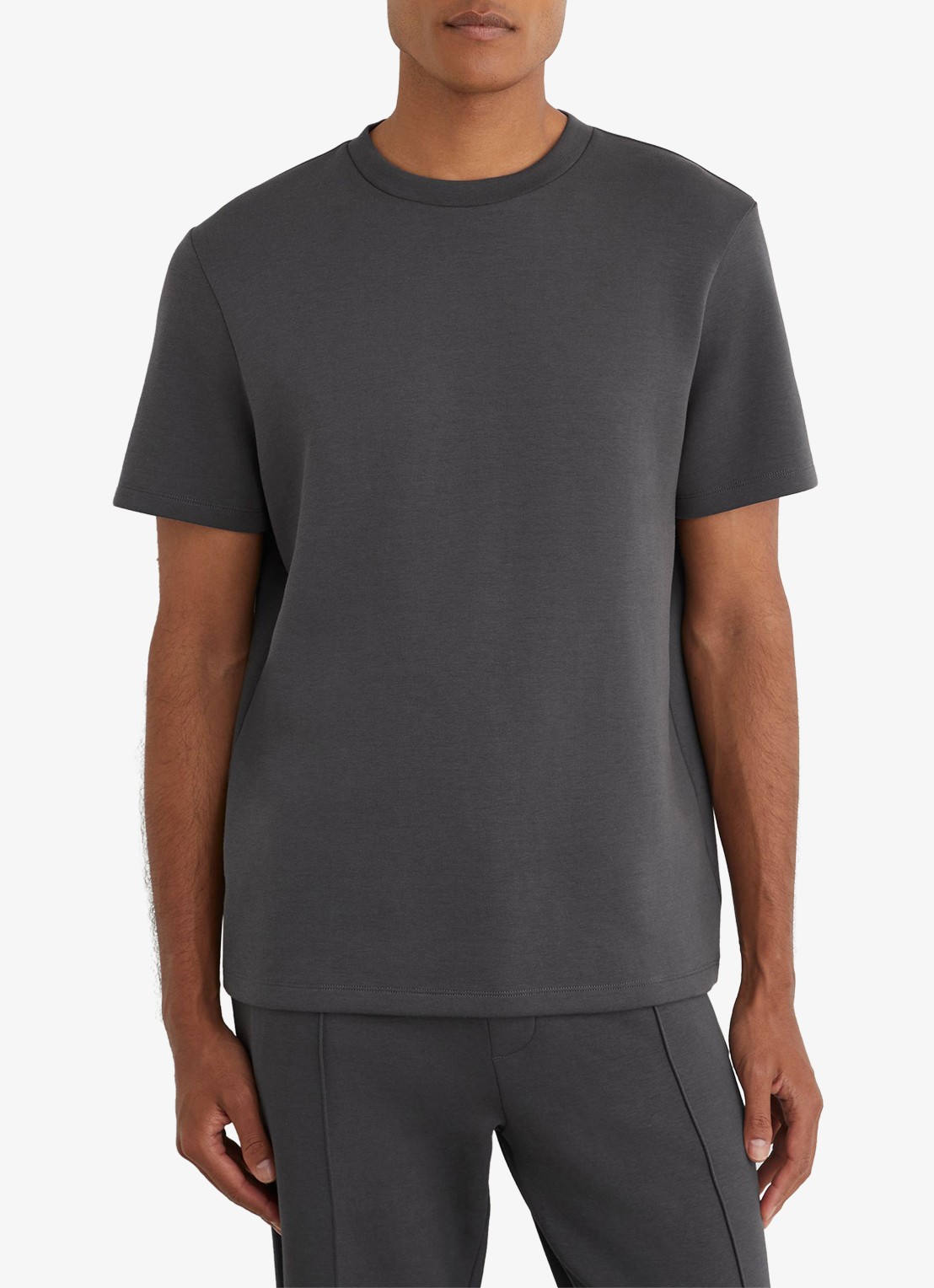 Reiss Barton Premium T-shirt met stretch - detail donkergrijs