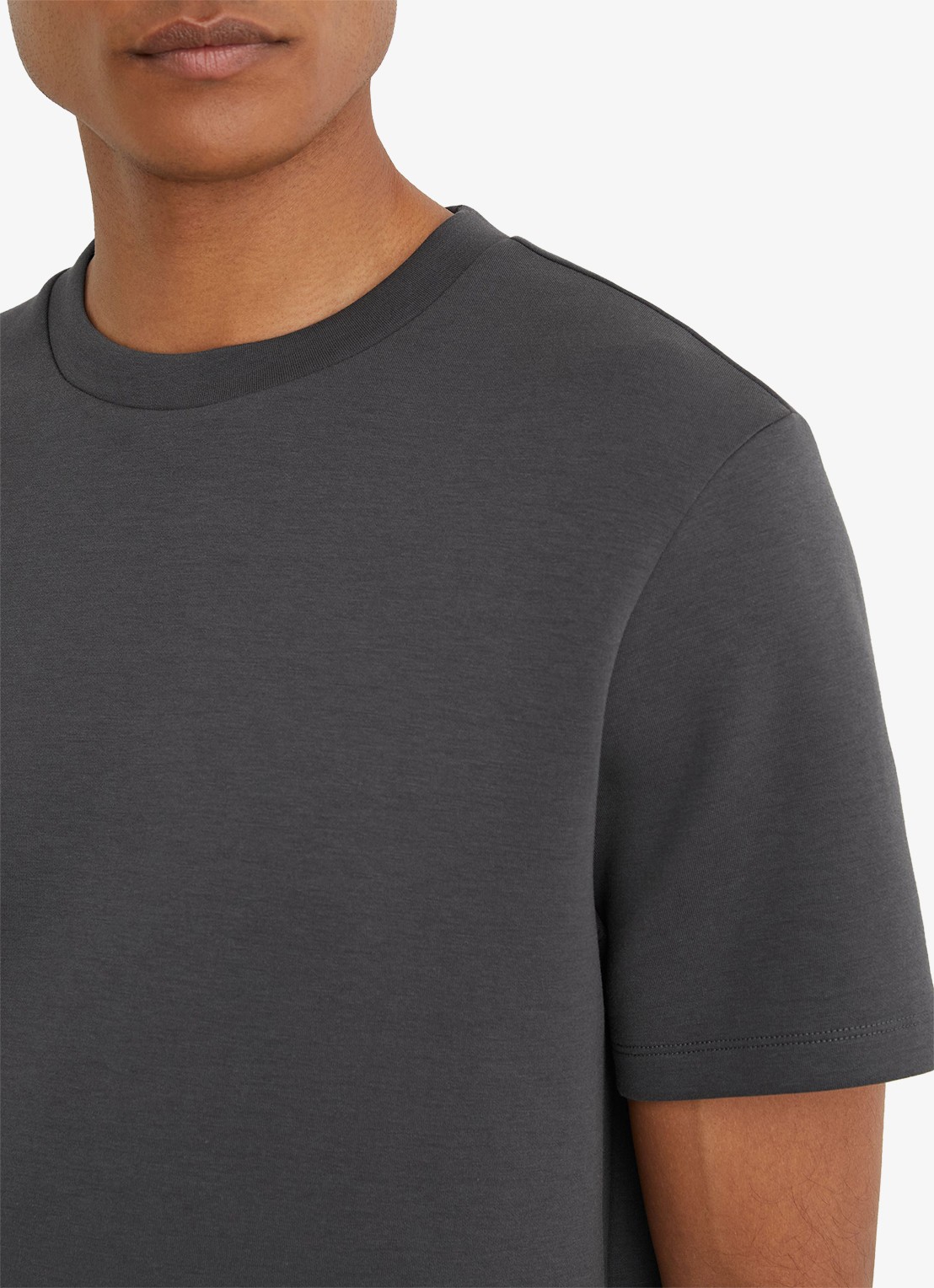 Reiss Barton Premium T-shirt met stretch - detail 3 donkergrijs