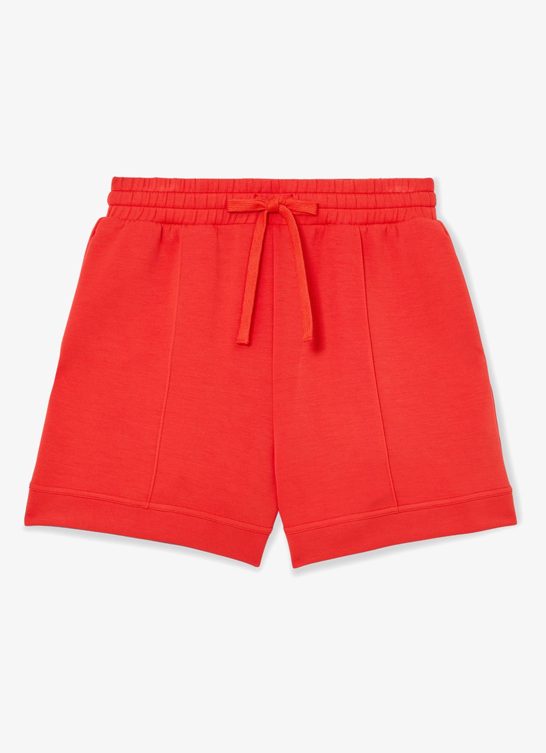 Reiss Bea high waist straight fit korte broek met steekzakken - voorkant 6 koraal