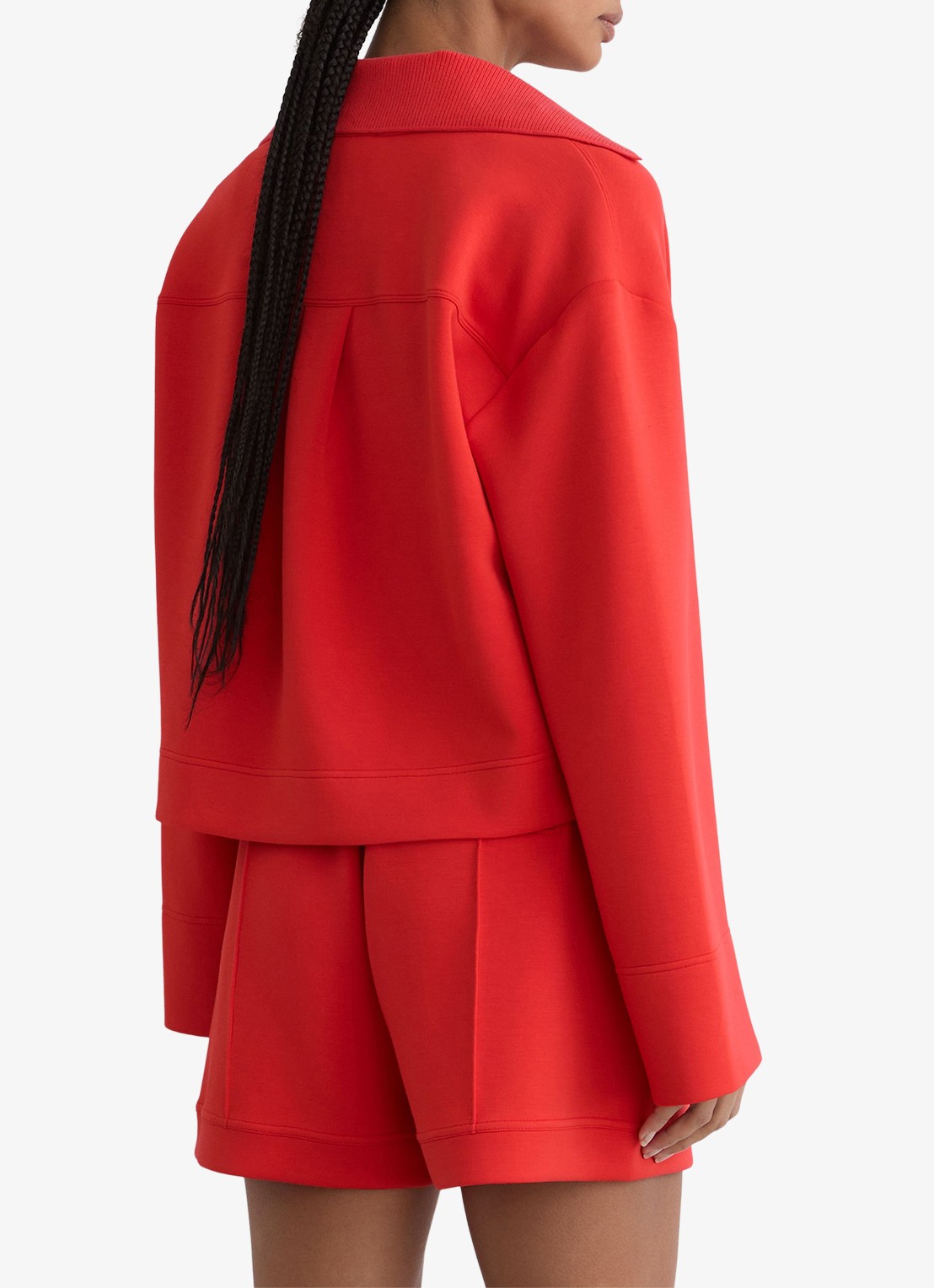 Reiss Bea sweater met kraag - achterkant koraal